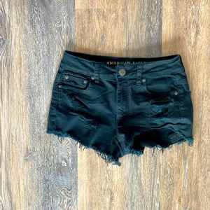 Black Garage Highwasted Jean Shorts. Soze 2